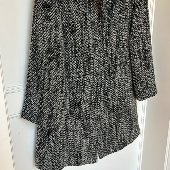 Eileen Fisher Wool Tweed Winter Coat with Buttons pockets Black Grey xsmall - Picture 6 of 14